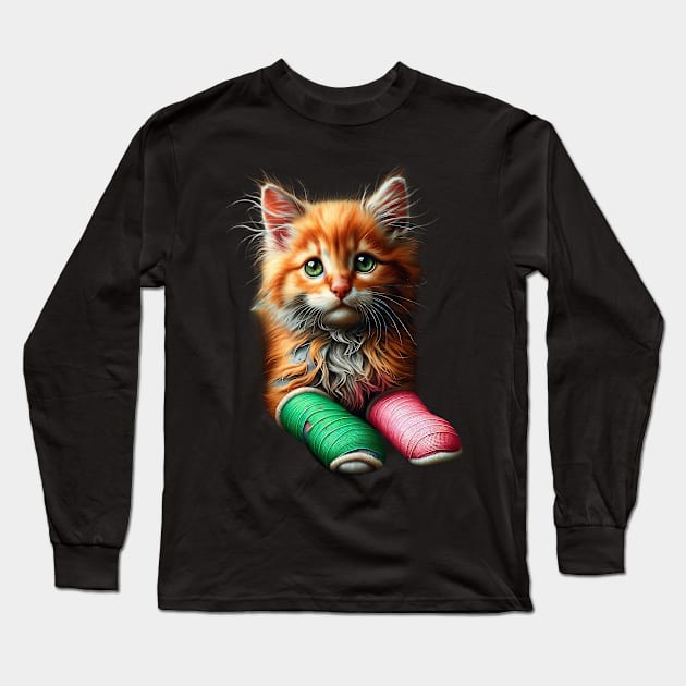 Tater Tot Cat, A Touch of Care Long Sleeve T-Shirt by WorldByFlower